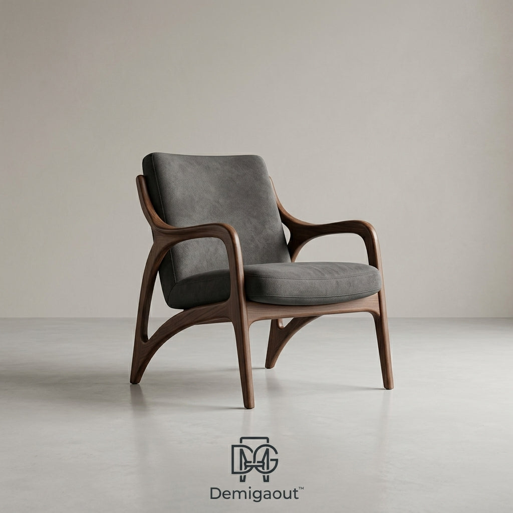 Demigaout™ Artisan Walnut Lounge Chair